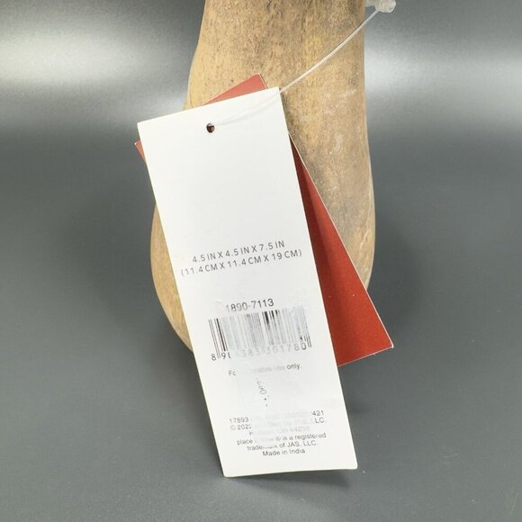 Place And Time Wooden Tall Mushroom Primitive Style Wood Figurine With Labels - Picture 6 of 12